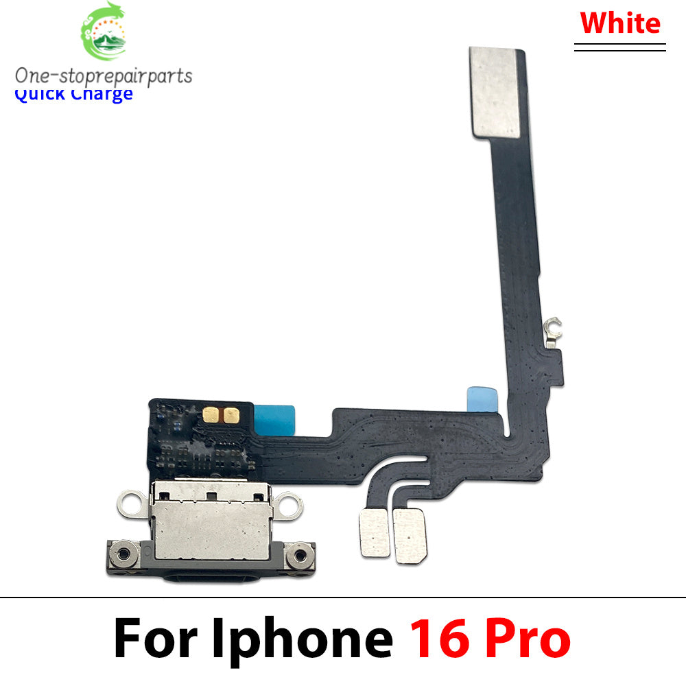 New For iPhone 16 Pro Max Plus USB Micro Charger Charging Port Dock Connector Microphone Board Flex Cable iPhone phone repair parts
