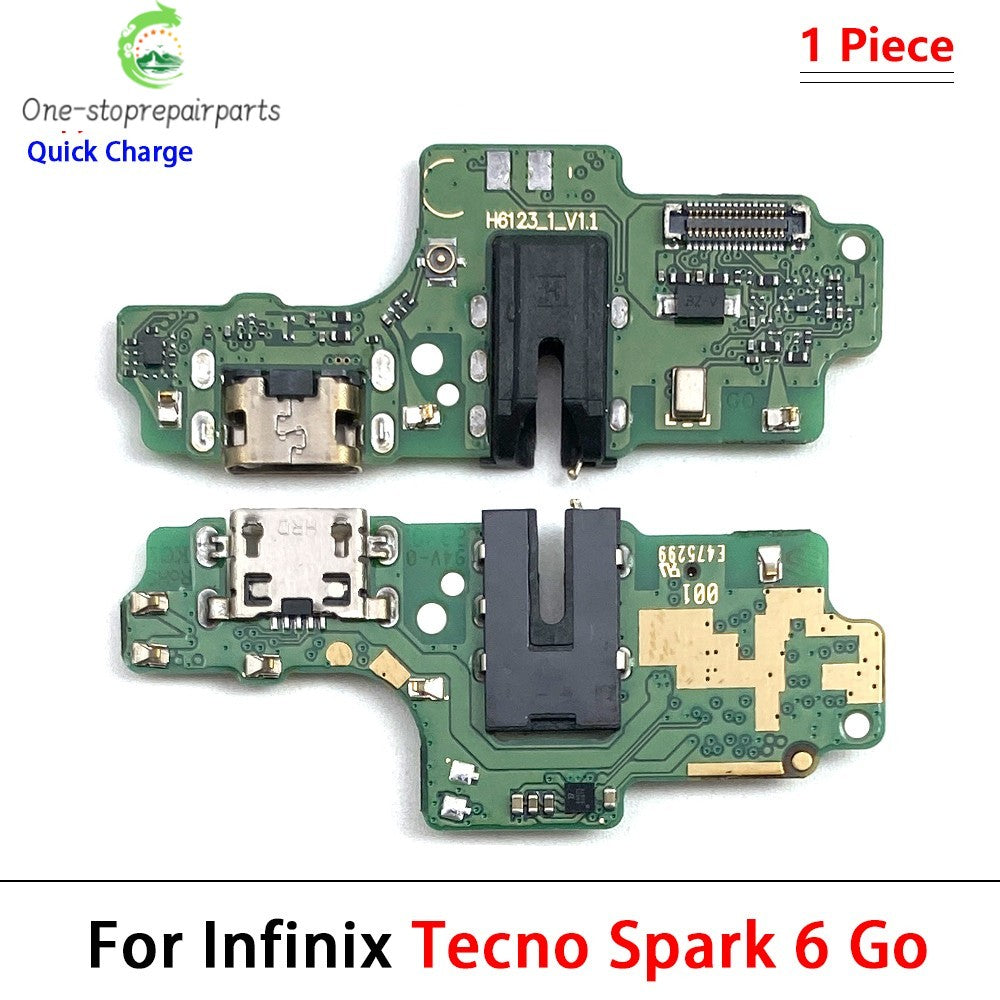 10Pcs, USB Charge Port Dock Connector Charging Board Flex Cable For Tecno Spark 5 6 Air 7 7T 8 8C 8P 8T 10C 9 20 Pro Go 2022 Tecno phone repair parts