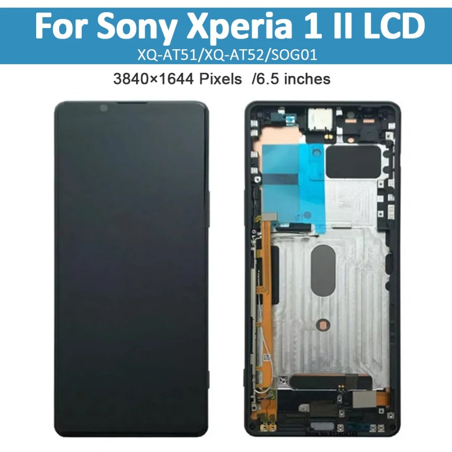 6.5''  For Sony Xperia 1 II XQ-AT51 LCD display with frame touch screen digitizer Assembly For Sony X1 ii lcd display Sony phone repair parts