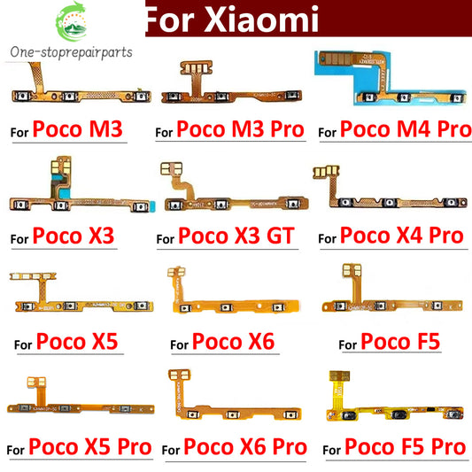 New For Xiaomi Poco F1 F2 F3 F4 F5 M3 M4 X3 X4 X5 X6 Pro 4G 5G GT Power Switch On / Off Button Volume Key Button Flex Cable  Xiaomi  Xiao mi phone repair parts