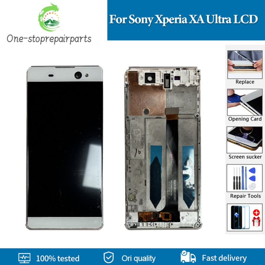 6.0" LCD For Sony Xperia xa ultra Screen F3211 F3212 F3215 F3216 F3213 LCD Display Digitizer with Frame For Sony C6 Touch Screen Sony phone repair parts