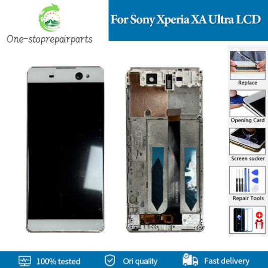 6.0" LCD For Sony Xperia xa ultra Screen F3211 F3212 F3215 F3216 F3213 LCD Display Digitizer with Frame For Sony C6 Touch Screen Sony phone repair parts