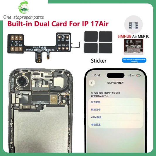US Version Conversion to Built-in Dual SIM Card Integrated SIMHUB MEP IC solution For iPhone 17 Air Support 26.4 Newest System Professional Repair Tools