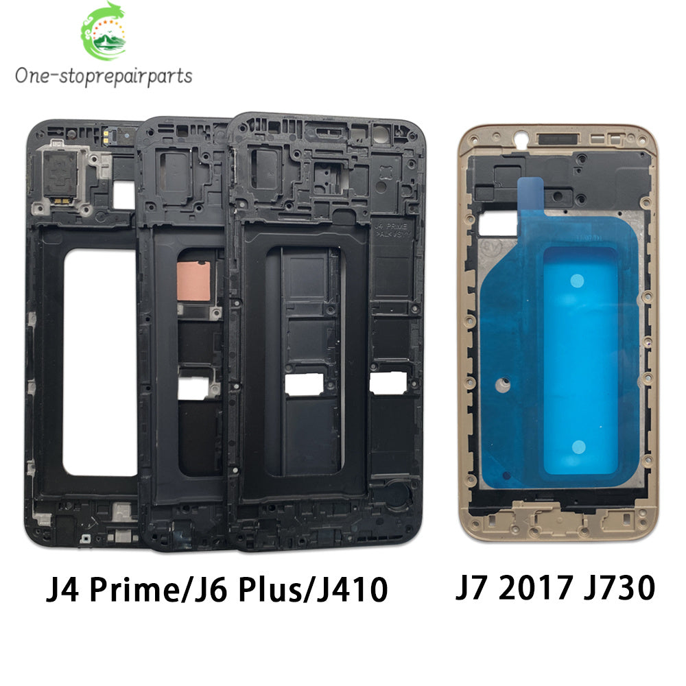 10Pcs, Front Housing LCD Display Frame For Samsung  J4 Prime J4 Core J6 Plus J610 J7 2017 Housing Middle Frame Bezel Plate Cover Samsung phone repair parts