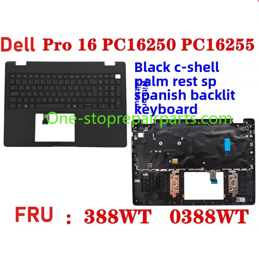 Cover case Keyboard for Dell Pro 16 PC16250 PC16255 Cover case for Dell Pro 16 PC16255 PC16250 LCD Back Cover Bezel frame topcase palmrest upper bottom HINGE 0V1T1X 0388WT 0Y55N3 099TK0 006R8M Dell laptop repair parts