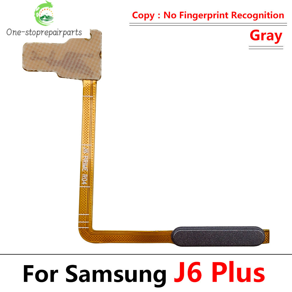 10Pcs/Lot, Home Button FingerPrint Touch ID Sensor Power Flex Cable Ribbon For Samsung J6 Plus J6+ J6plus J610 J610F Samsung phone repair parts
