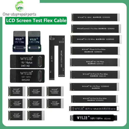 WYLIE Extension LCD Screen Display Test Flex Cable For 17 Pro Max 16 15 14 13 12 Plus Touch Digitizer Extension Testing Repair Professional Repair Tools