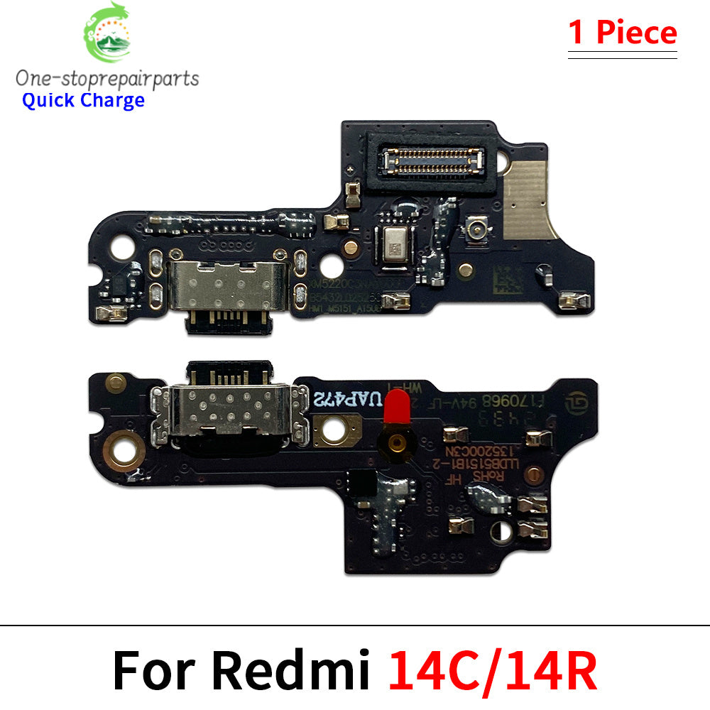 New For Xiaomi Redmi 12 12C 13 13C 14C 15 15C 4G 5G Dock Connector Micro USB Charger Charging Port Flex Cable Microphone Board Xiaomi  Xiao mi phone repair parts