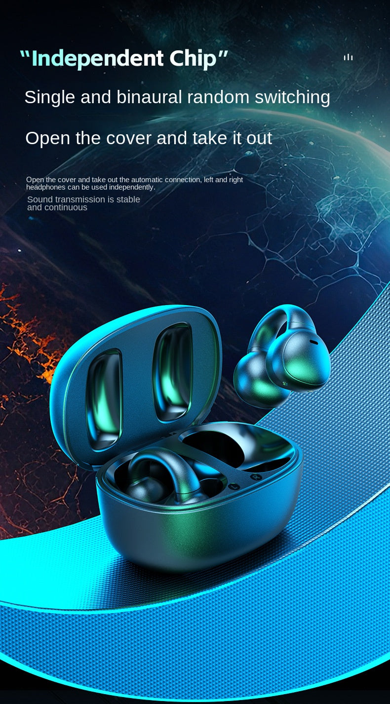 Accessories2024 New M61 Wireless Bone Conduction Bluetooth Headset Noise Reduction Ear Clip Ultra Long Battery Life