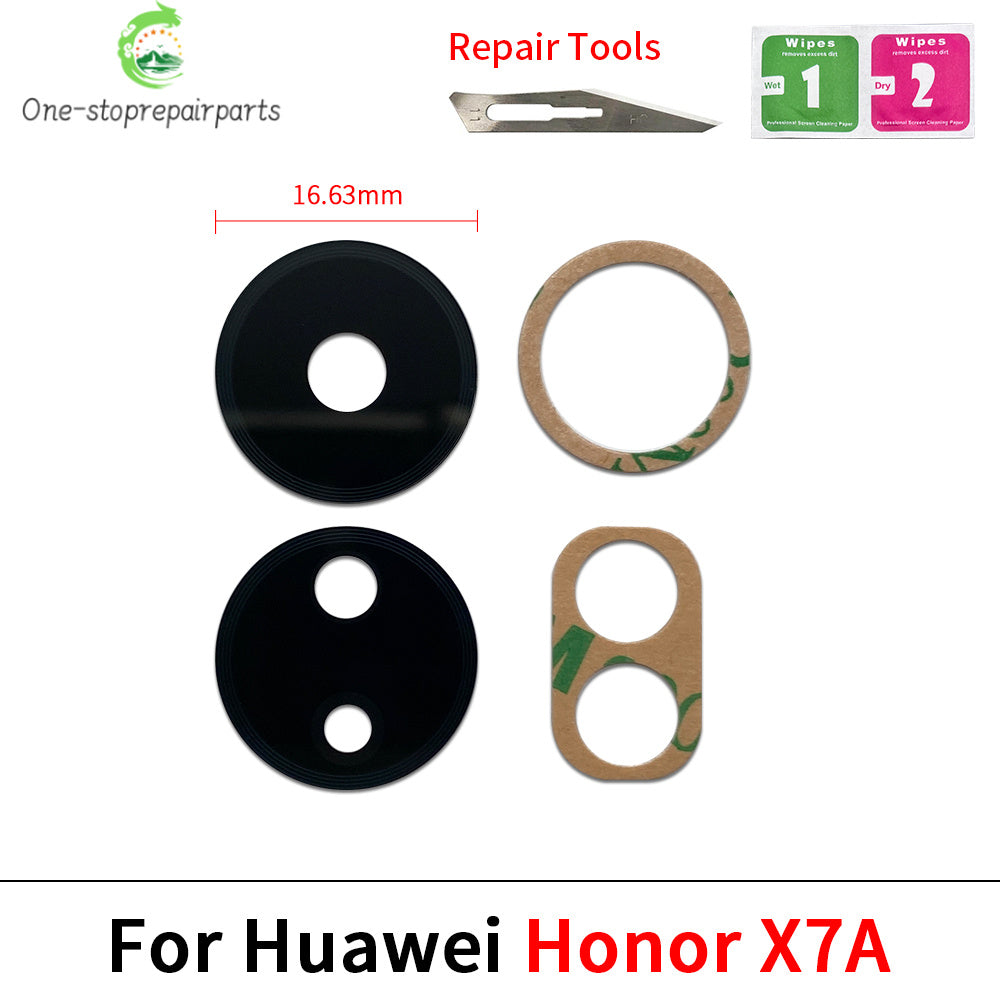 10Pcs Back Rear Camera Glass Lens With Adhesive For Huawei Honor X5 X6 X6s X6A X6B X7 X7A X7B X8 X8A X8B X9 X9A X9B 4G 5G Huawei phone repair parts