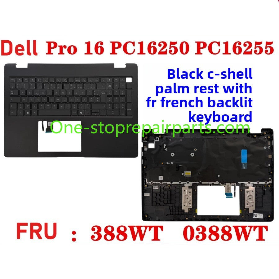 Cover case Keyboard for Dell Pro 16 PC16250 PC16255 Cover case for Dell Pro 16 PC16255 PC16250 LCD Back Cover Bezel frame topcase palmrest upper bottom HINGE 0V1T1X 0388WT 0Y55N3 099TK0 006R8M Dell laptop repair parts