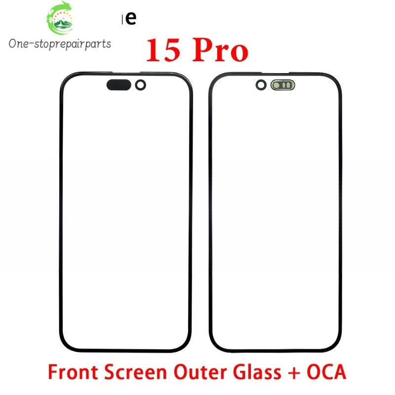 New Front Screen Outer Glass With OCA For iPhone 11 12 13 14 15 Pro Max Mini Plus Phone Repair iPhone phone repair parts