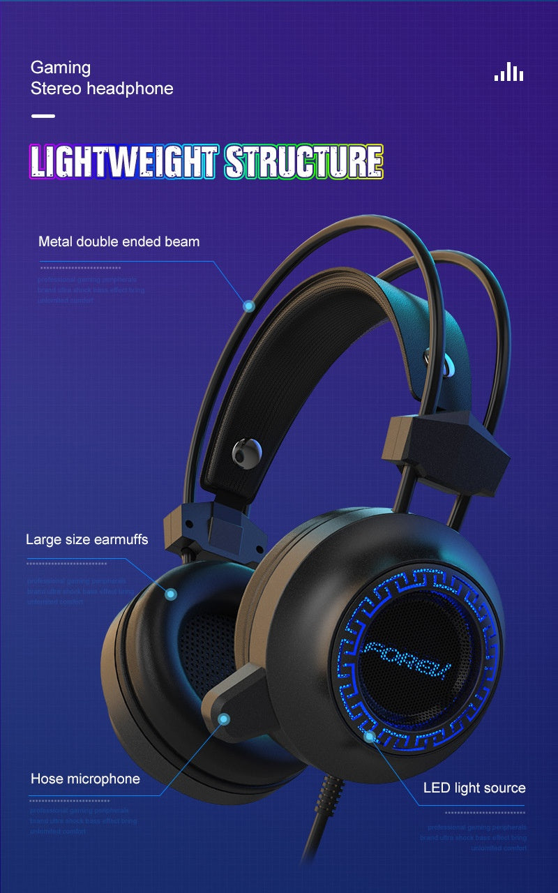 Accessories Headset Luminous Headset FVG93 Wired Wired Headset Desktop Computer Gaming Luminous Gaming Headset