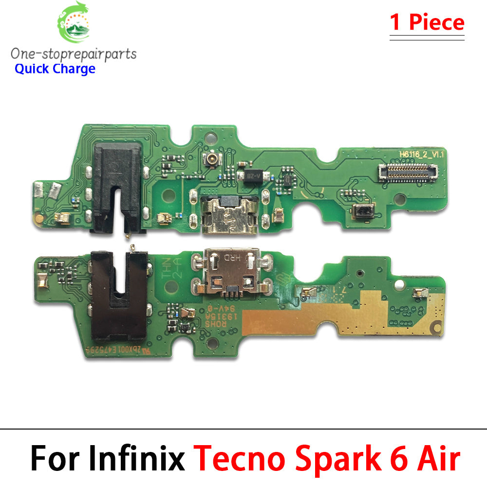 New USB Charge Port Dock Connector Charging Board Flex Cable For Tecno Spark 5 6 Air 7 7T 8 8C 8P 8T 10C 9 20 Pro Go 2022 2023 Tecno phone repair parts