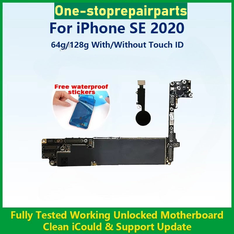 For iPhone SE 2020 Mainboard With Touch ID Cleaned iCloud Fully Tested 100%Working Unlocked Motherboard For iPhone SE 2022 iPhone phone repair parts