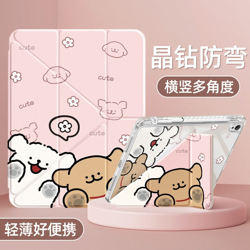 For huawei matepad tablet protective case air12 protective case se10.4 with pen slot 11.5 For glory 9 all-inclusive x10pro acrylic 115 transparent 10.8 powder line dog 2023 Tablet Accessories