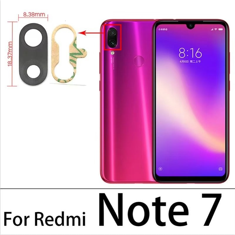 100Pcs Rear Back Camera Glass Lens For Xiaomi Redmi Note 7 8 8T 9 9s 10 10s 11 Pro 5G Camera Glass With Glue Adhesive  Xiaomi  Xiao mi phone repair parts