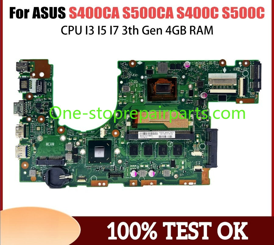 S400CA Notebook Mainboard For ASUS S500CA S400C S500C S400 S500 60NB0050-MBN000 Laptop Motherboard With CPU I3 I5 I7 3th Gen 4GB RAM ASUS laptop repair parts