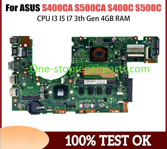 S400CA Notebook Mainboard For ASUS S500CA S400C S500C S400 S500 60NB0050-MBN000 Laptop Motherboard With CPU I3 I5 I7 3th Gen 4GB RAM ASUS laptop repair parts