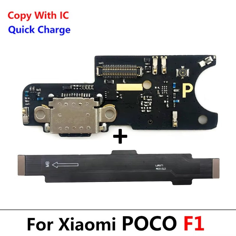 10Pcs/Lot, USB Charging Board Connector Port Dock Flex Cable For Xiaomi Poco F1 F2 F3 F4 F5 X3 X4 X5 X6 M3 M4 M5s Pro 4G 5G GT  Xiaomi  Xiao mi phone repair parts