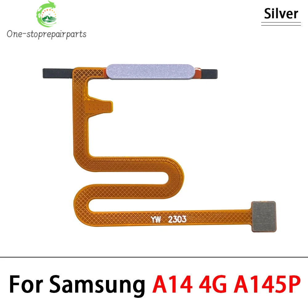 10Pcs, For Samsung A14 4G 5G A145F A145P A146B A146P Fingerprint Sensor Home Return Key Menu Button Flex Cable Samsung phone repair parts