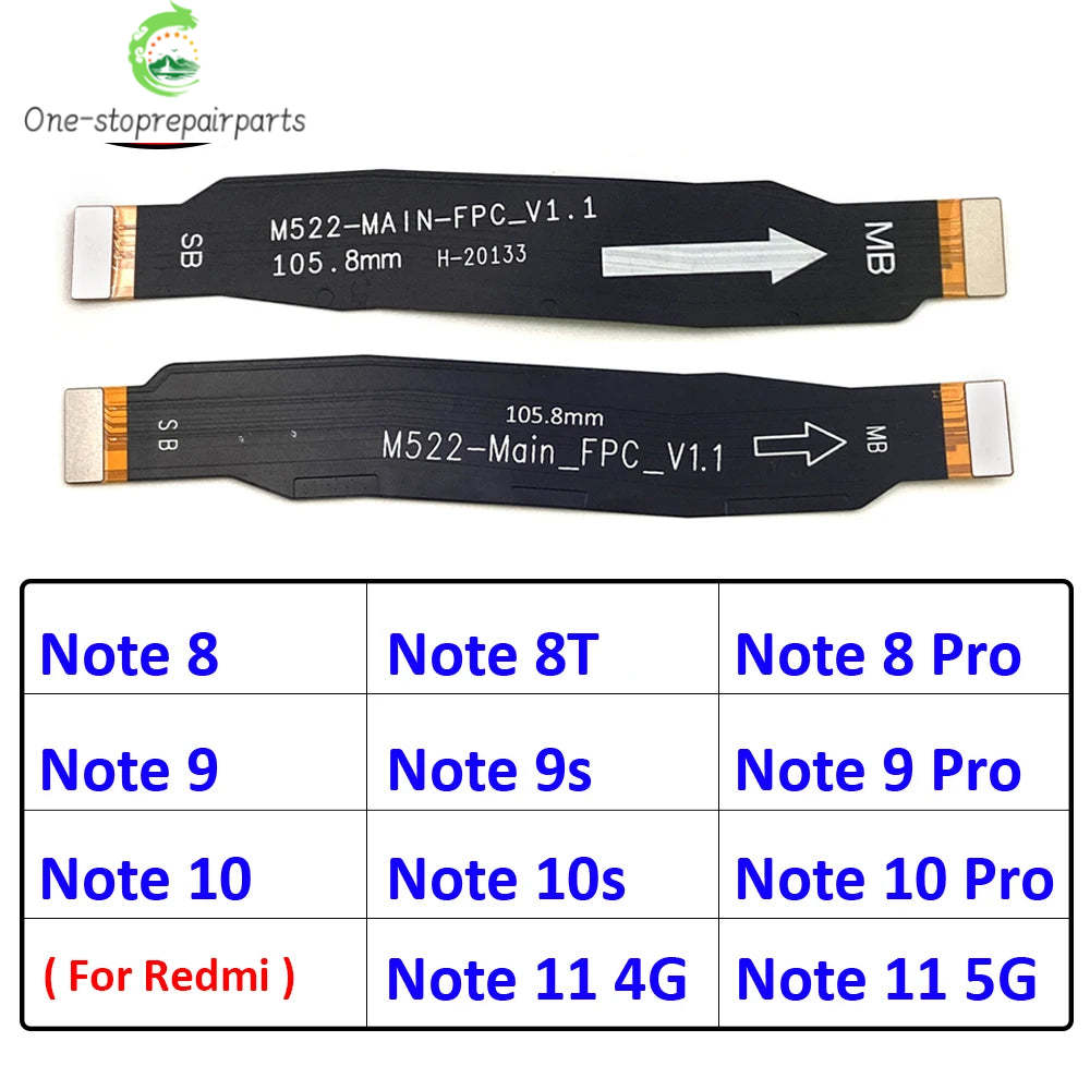 10Pcs/Lot, Main Board Motherboard Mainboard Flex Cable For Xiaomi Redmi 9 9A 9C 6 6A 8A Note 10 8 7 6 Pro Note 11 4G 5G  Xiaomi  Xiao mi phone repair parts