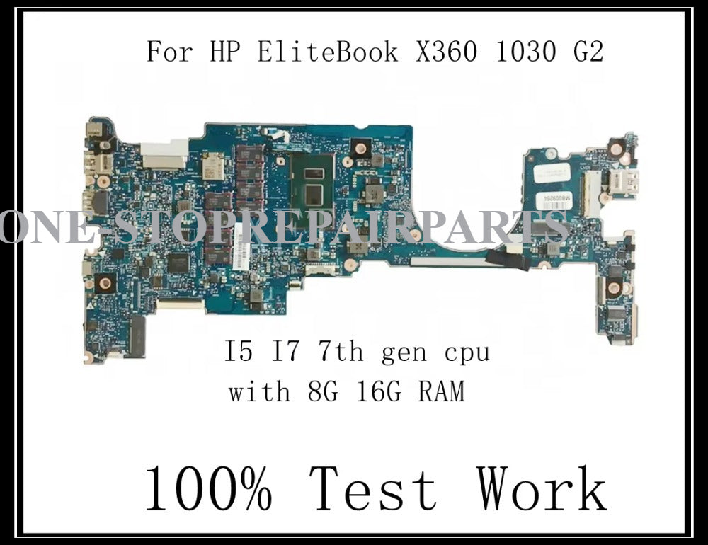 For HP EliteBook X360 1030 G2 Laptop Motherboard With I5 I7 CPU 8G 16G RAM 6050A2848001-MB-A01 100% Test Work HP laptop repair parts