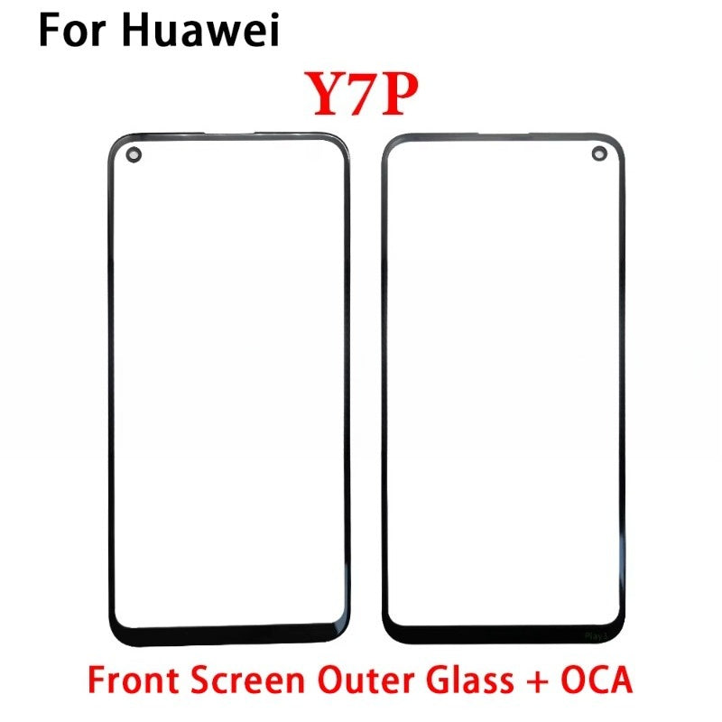 Screen Front Outer Glass+OCA For Huawei Y6P Y7A Y7P Y8P Y8s Y9A Y9s Y9 Prime 2019 P30 P40 Lite E 5G Screen Touch Panel Glass Huawei phone repair parts
