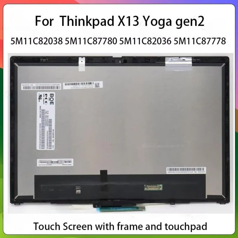 13.3 Inch For Lenovo Thinkpad X13 Yoga Gen 2 Type 20W8 20W9 5M11C82039 5M11C82038 5M11C87780 5M11J10302 5M11C82040 5M11U28377 Laptop LCD Touch Screen Assembly Display Panel Lenovo laptop repair parts