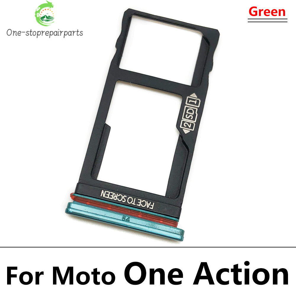 New SiM Tray For Motorola Moto One Macro Action Zoom Hyper Fusion Plus SIM Card Slot SD Card Tray Holder Adapter Motorola phone repair parts