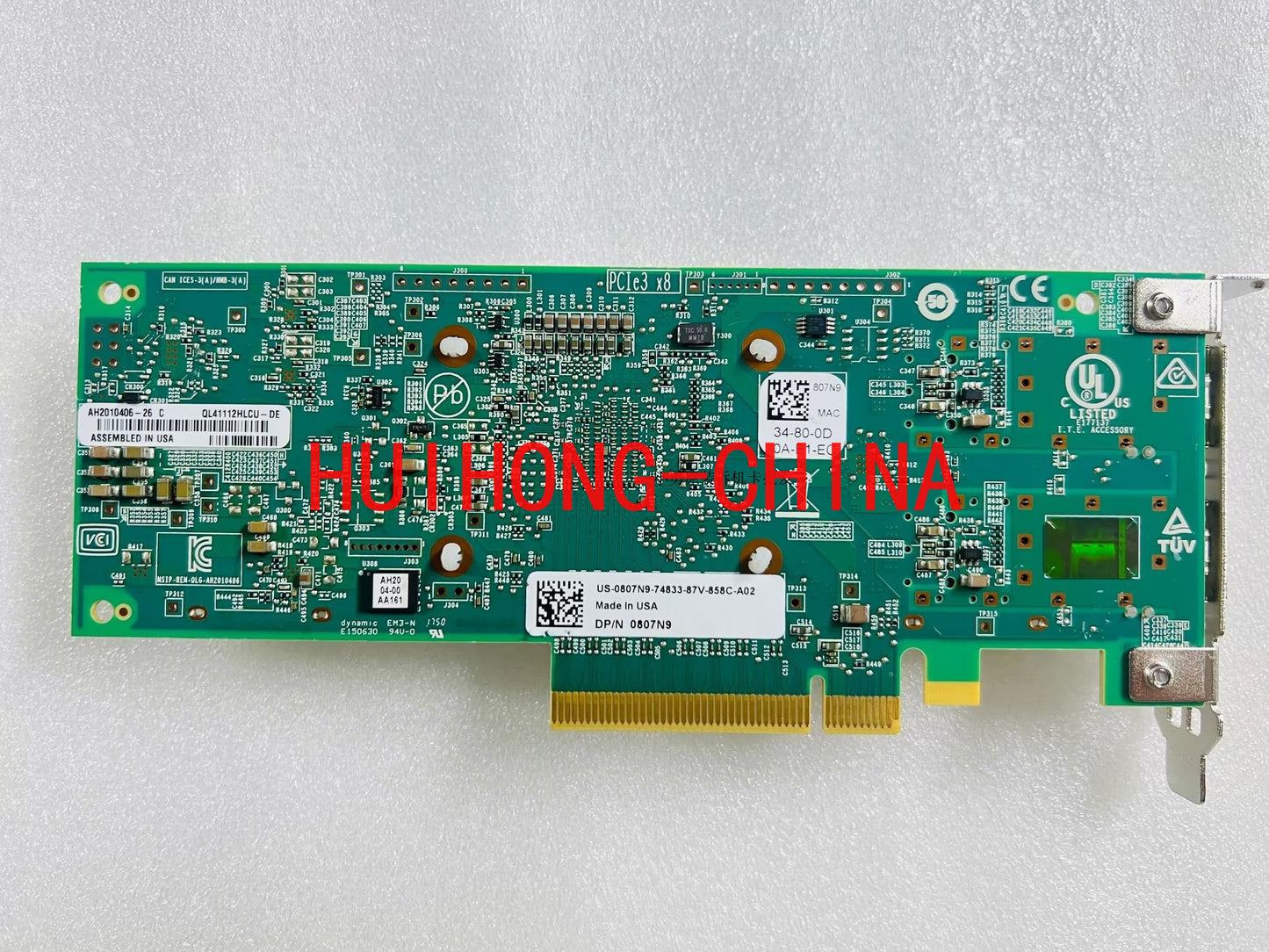 DELL QL41112HLCU-DE 807N9 C5RNH 5252W 10 Gigabit dual port fiber optic network interface card