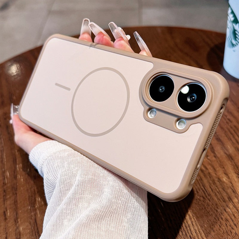 Contrasting color heat dissipation magnetic attraction For Redmi turbo5 max mobile phone case New turbo5 strong magnetic adsorption fine hole frame Redmi side heat dissipation design Soft edge shell Phone Accessories