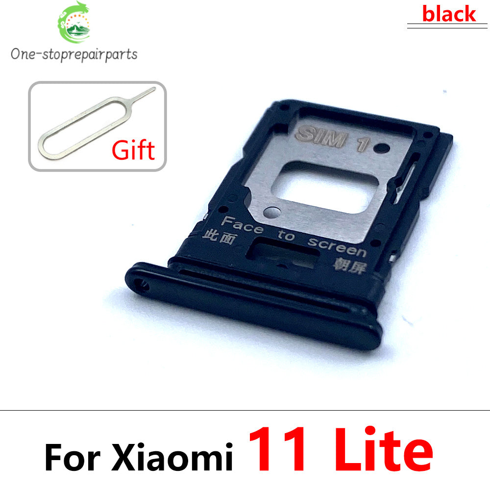 New SIM Card Slot SD Card Tray Holder Adapter For Xiaomi Mi 11 11T Mi11 Pro Lite Replacement Parts Black Blue Silver Xiaomi  Xiao mi phone repair parts