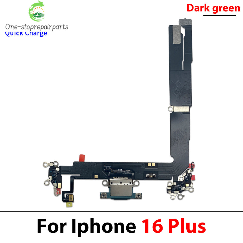 New For iPhone 16 Pro Max Plus USB Micro Charger Charging Port Dock Connector Microphone Board Flex Cable iPhone phone repair parts