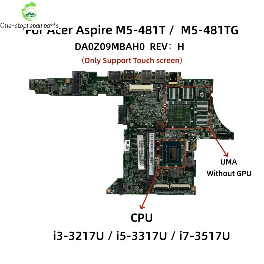 DA0Z09MBAH0 For Acer Aspire M5-481G M5-481PTG M5-481TG M5-481PT Laptop Motherboard With I3 I5 I7 CPU 2GB-RAM GT640M 1GB-GPU Acer laptop repair parts
