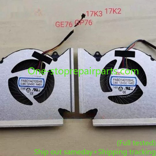 Cooler cooling fan For MSI MS-17K3 17K2 GE76 GP76 N451 N452 N452 12V PABD1A010SHR PABD1A010SHl Laptop CPU GPU fan