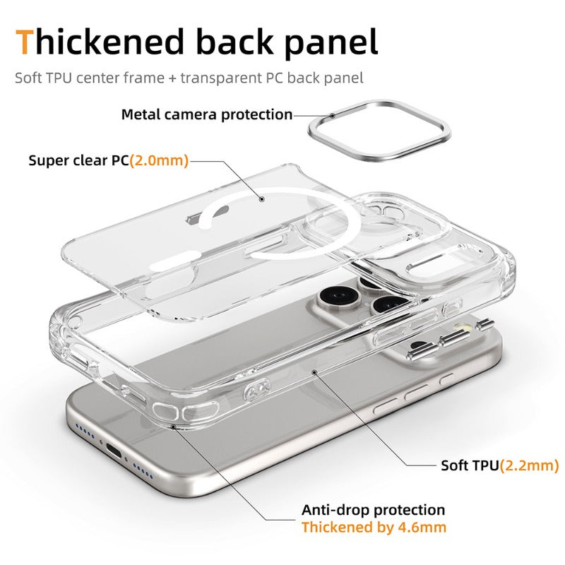 Applicable iPhone 17promax magnetic mobile phone case all-inclusive anti-drop iphone17 transparent mobile phone protective case 17air new case advanced sense magsafe magnetic case super anti-drop Phone accessories