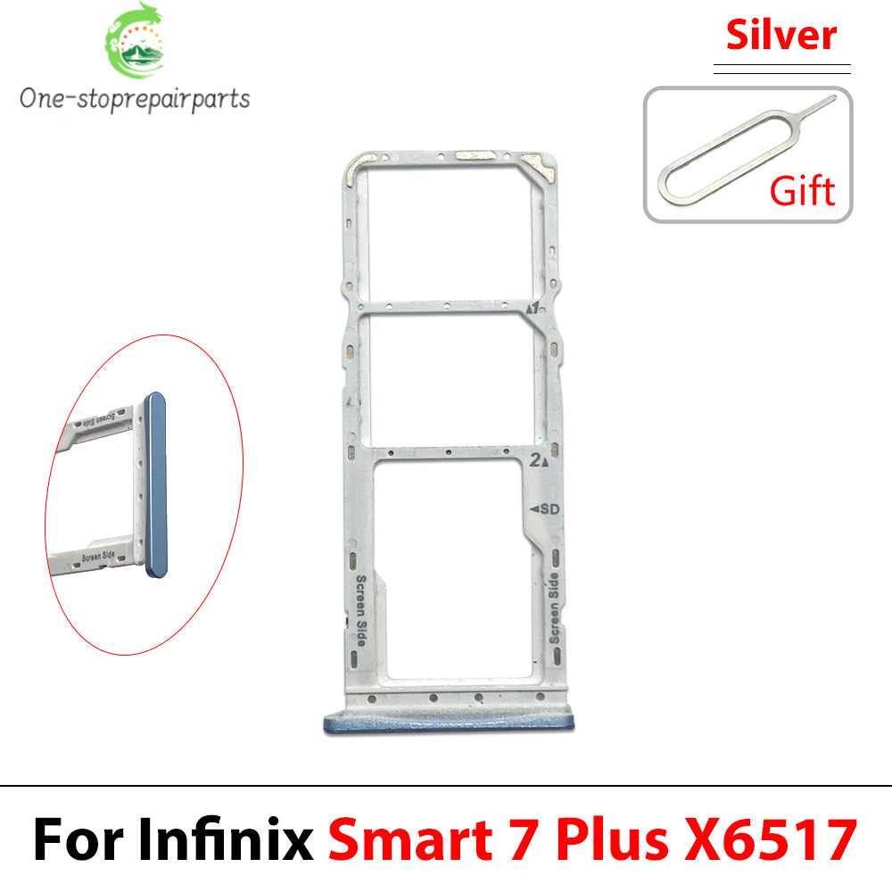 10Pcs, Sim Card slot tray Holder repair parts For Infinix Smart 6 7 HD Plus  infinix phone repair parts