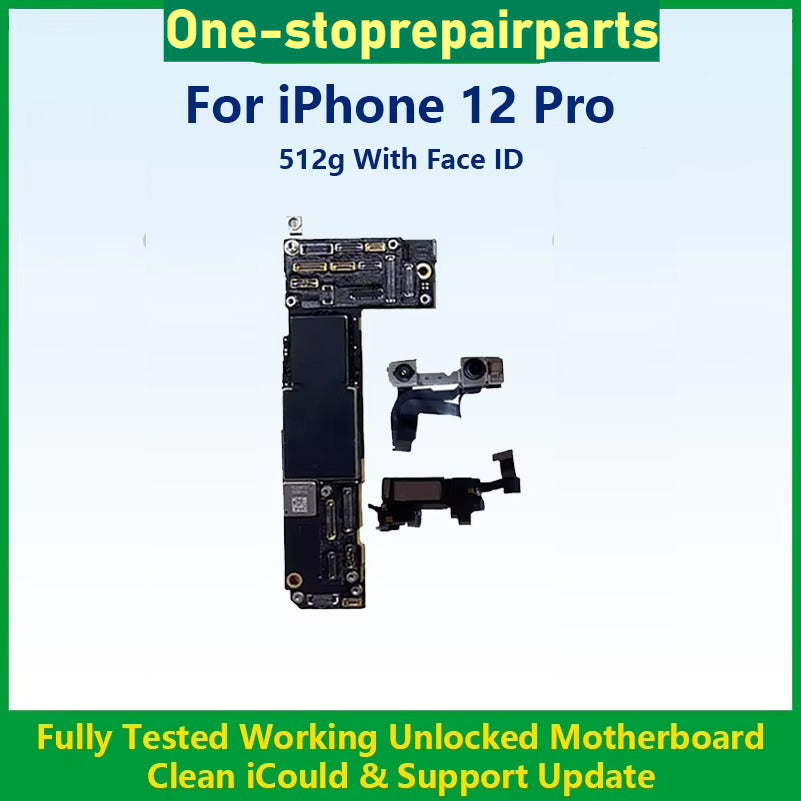 Fully Tested Working Well Motherboard For iPhone 12 Pro Max With/Without Face ID Cleaned iCloud And Support Update Logic Board iPhone phone repair parts