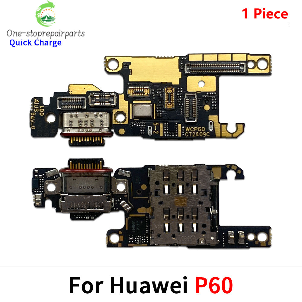 10Pcs, USB Charging Port Dock Charger Plug Connector Board Flex Cable For Huawei Mate 40 50 50E 60 Pro P50 P60 P50E Pura 70 Pro Huawei phone repair parts