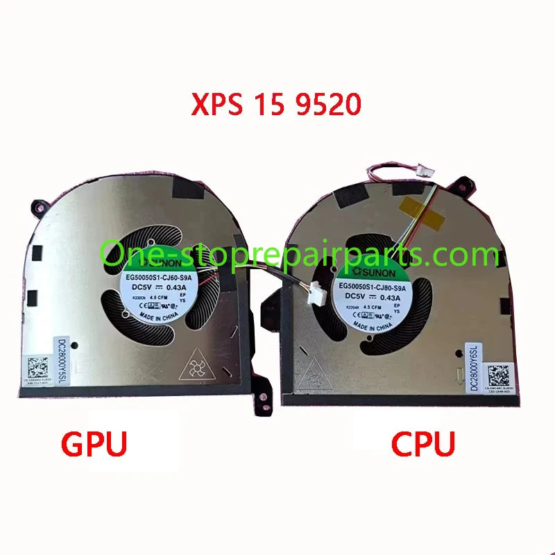 New Original LAPTOP CPU GPU Cooling Fan for DELL XPS 15 9500 9510 9520 Precision 5550 5560 5570 Dell laptop repair parts