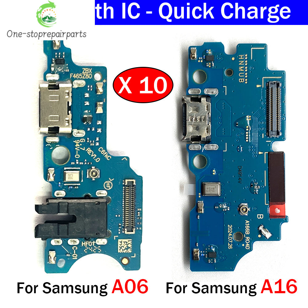 10Pcs, USB Charger Dock Connector Charging Port Microphone Flex Cable  For Samsung A06 A16 A26 A56 A07 A17 A37 A57 4G 5G Samsung phone repair parts