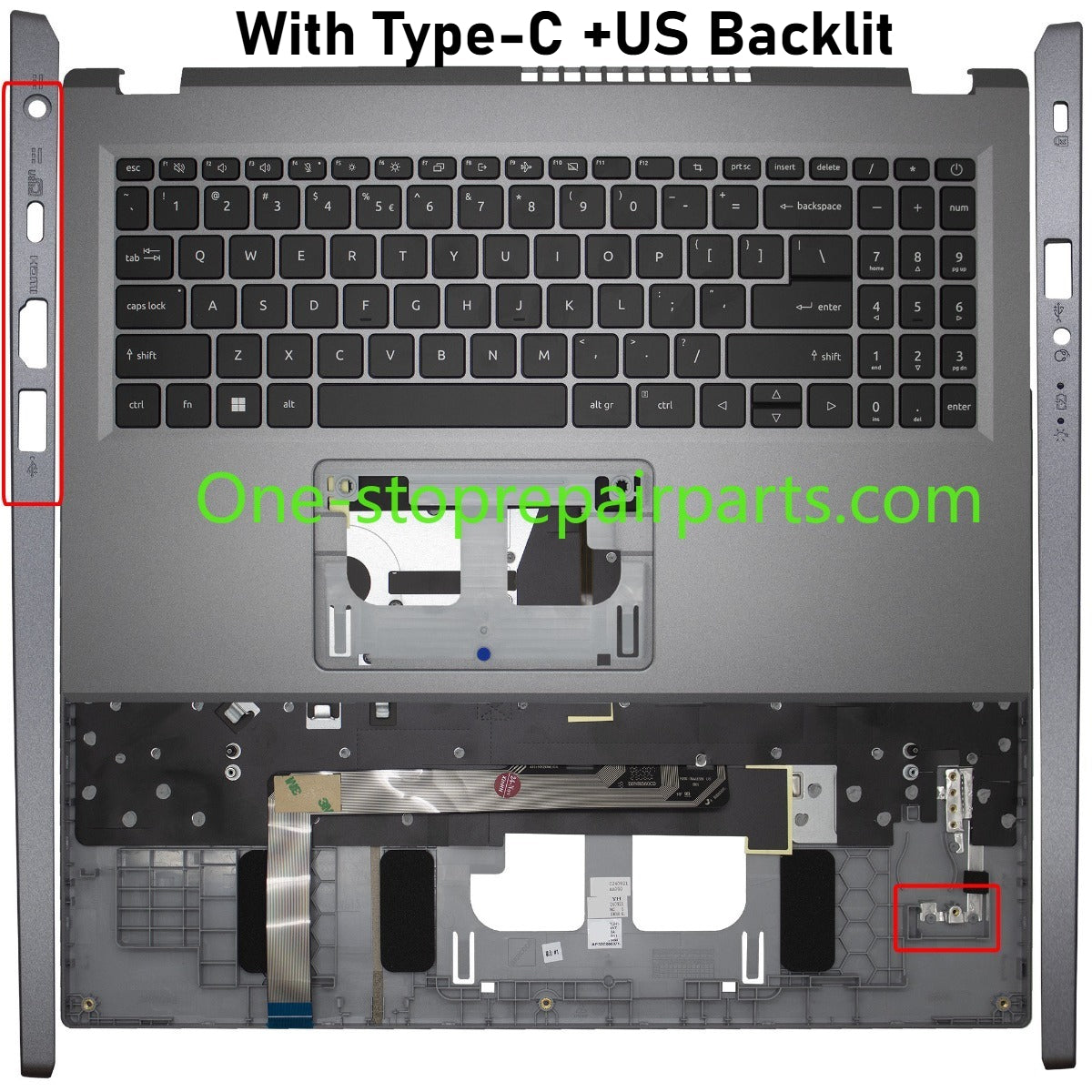 Upper C-cover keyboard Assembly for Acer A515-58M N23C3 A315-510P-24P A314-42P A514-56M N23Q11 Top case palmrest keyboard Acer laptop repair parts