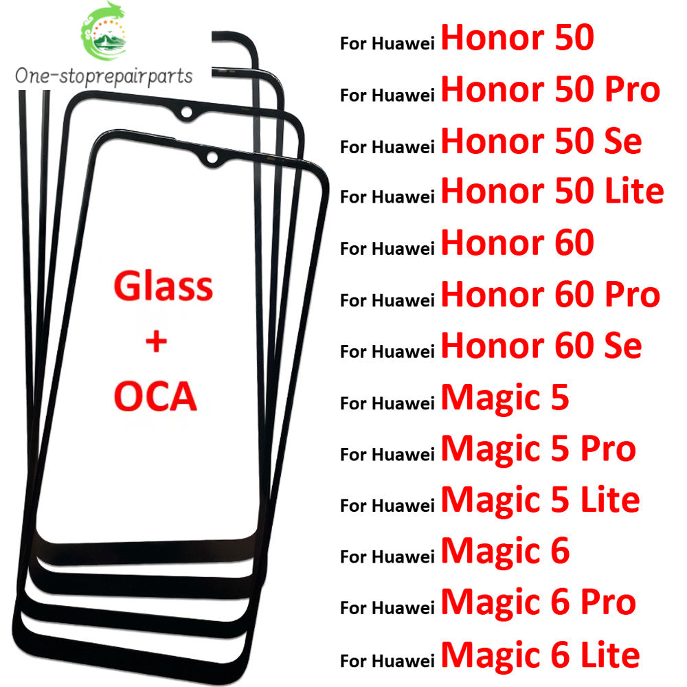 New Front Screen Outer Glass With OCA For Huawei Magic 5 6 Pro Lite / Honor 50 60 Pro SE Lite Huawei phone repair parts