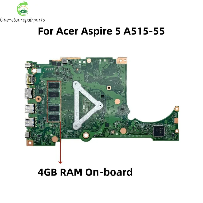 DAZAUIMB8C0 ZAUI For Acer Aspire 5 A515-55 Laptop Motherboard With I3-1005G1 I5-1035G1 I7-1065G7 CPU 4GB-RAM UMA NBHSM11001 Acer laptop repair parts