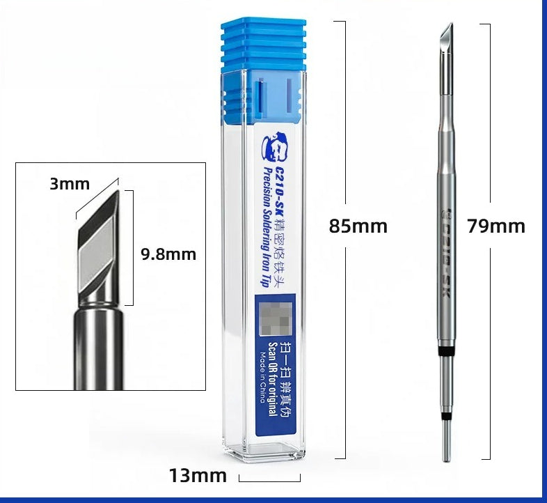 210 soldering iron head, universal T26 head, welding table C210 heating core soldering iron tip straight tip scimitar head repair tools