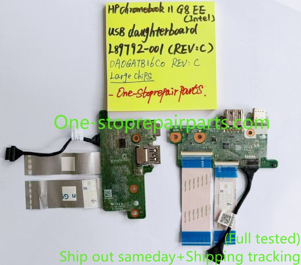 L89792-001 REV:C-L IO USB board for HP 11 G8 EE (Intel) Chromebook Daughterboard w/Cables DA0GATB16C0 REV:C DD0GAHAD010  DD0GAHAD020 (REV: C, Large Chip) (use with MOBO REV:G)