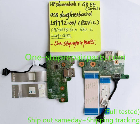 L89792-001 REV:C-L IO USB board for HP 11 G8 EE (Intel) Chromebook Daughterboard w/Cables DA0GATB16C0 REV:C DD0GAHAD010  DD0GAHAD020 (REV: C, Large Chip) (use with MOBO REV:G)