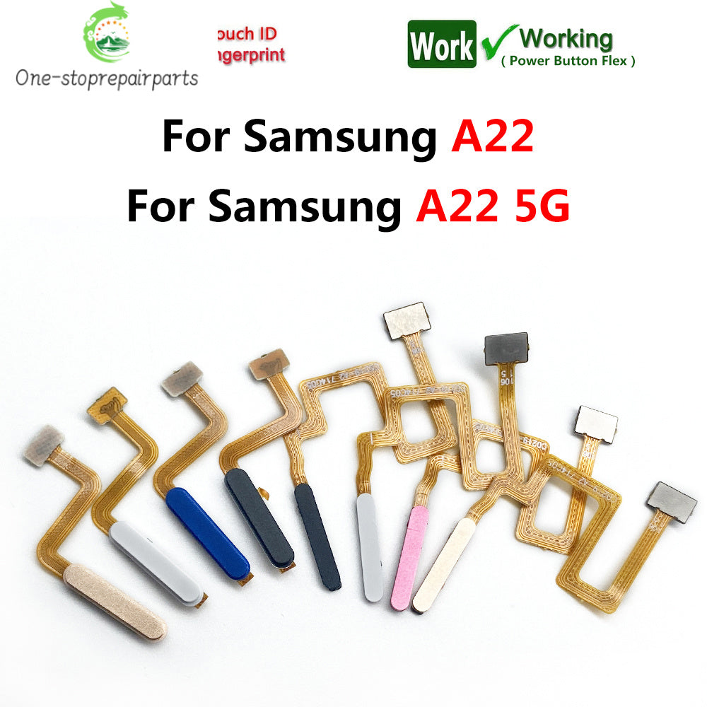 10Pcs, New For Samsung A12 A22 A32 4G 5G Fingerprint Sensor Home Return Key Menu Button Flex Ribbon Cable Samsung phone repair parts