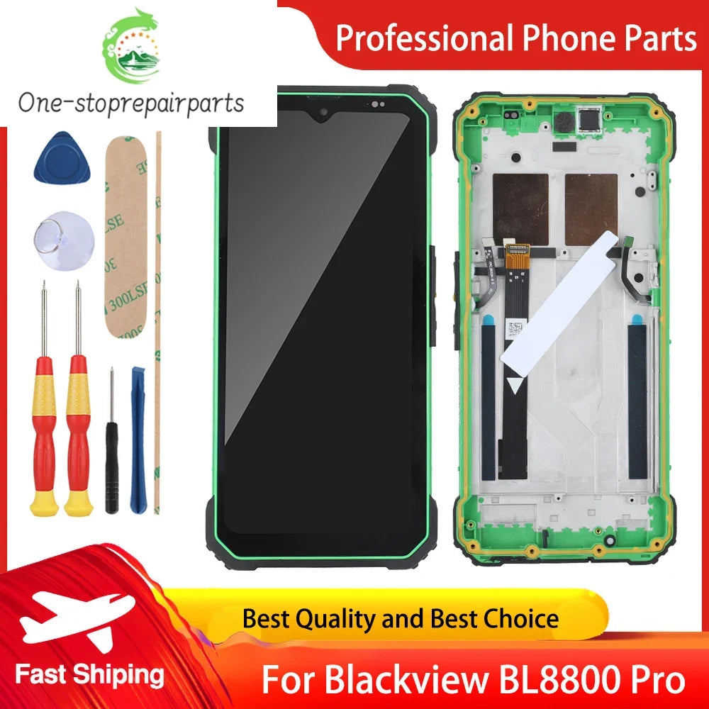 New Original Touch Screen 6.58 Inch for Blackview BL8800 Pro BV8800 2400x1080 LCD Display Digitizer Assembly with Frame and Tool Blackview phone repair parts